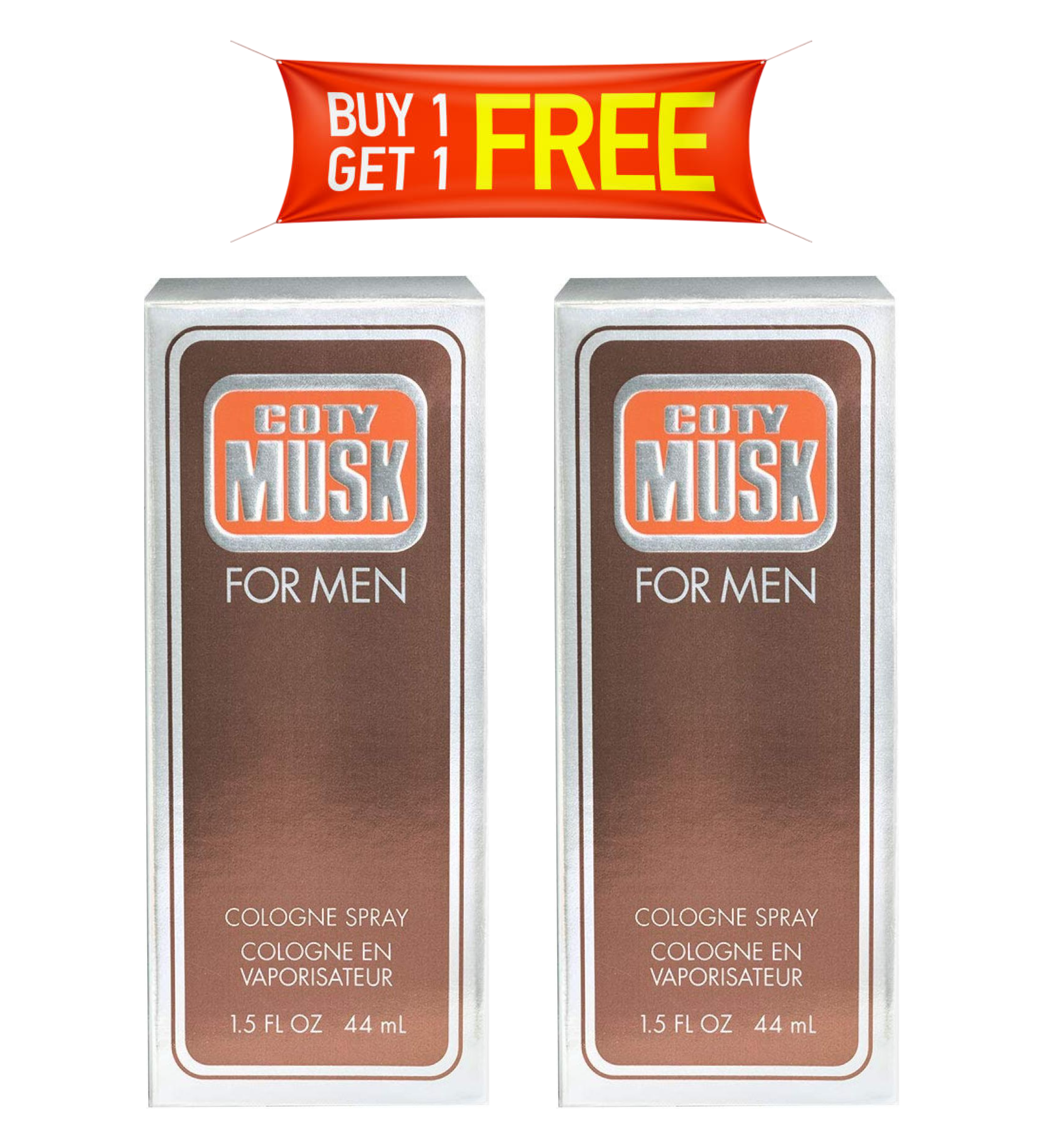 Wild Musk for Men Eau de Cologne Spray 1.5 oz, (Buy 1 Get 1 Free)